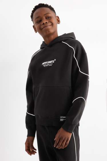 Děti - chlapci - Mikina s kapucí - černá