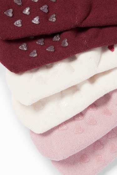 Bébés filles - Lot de 3 - petite souris - chaussettes antidérapantes à motif pour bébé - rose