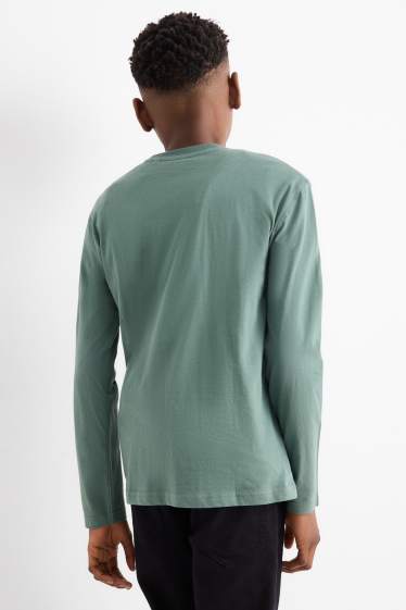 Kinderen: jongens - Set van 2 - sneaker en skaten - longsleeve - groen