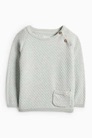 Unisex - Robbe - Baby-Pullover - strukturiert - mintgrün