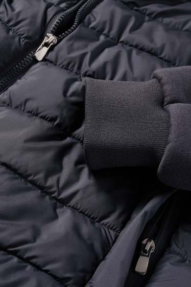 Pánské - Prošívaná bunda - tmavomodrá