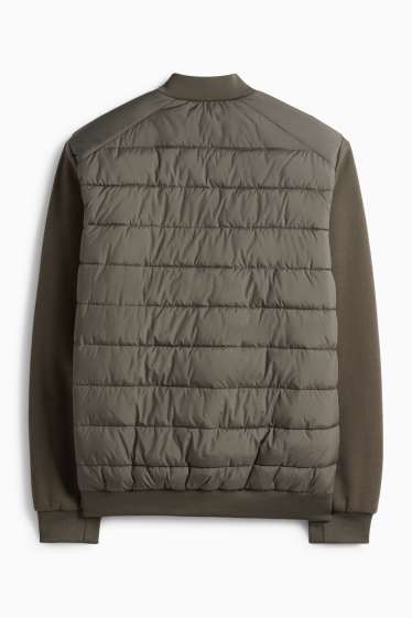 Pánské - Prošívaná bunda - tmavozelená