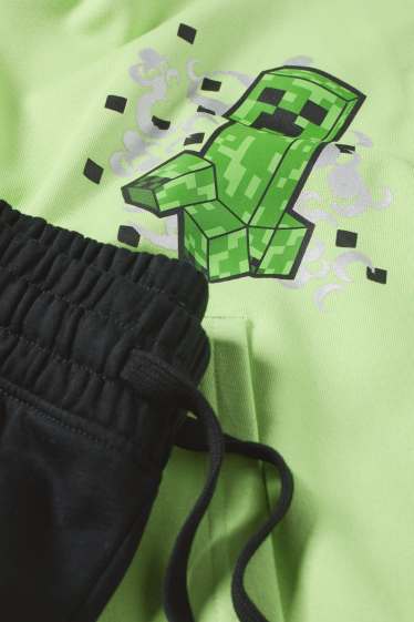 Kinder Jungen - Minecraft - Set - Hoodie und Jogginghose - 2 teilig - hellgrün