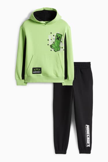 Kinder Jungen - Minecraft - Set - Hoodie und Jogginghose - 2 teilig - hellgrün