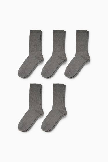 Bărbați - Multipack 5 perechi - șosete de tenis - gri