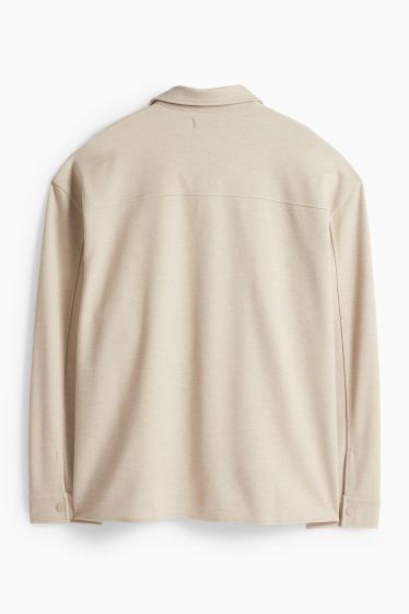 Heren - Overhemdjas - relaxed fit - Kent - beige