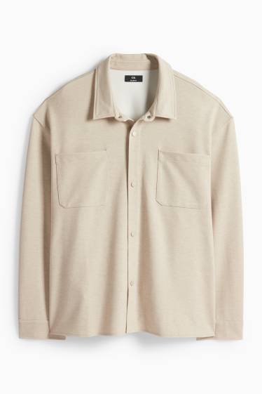 Heren - Overhemdjas - relaxed fit - Kent - beige