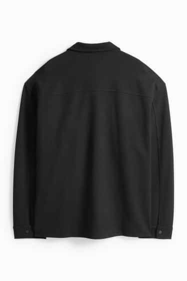 Hommes - Veste-chemise - relaxed fit - col kent - noir