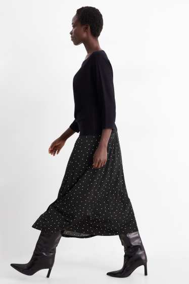 Dona - Faldilla - de piquets - negre