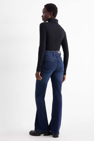 Femmes - Flared jean - high waist - jean bleu foncé