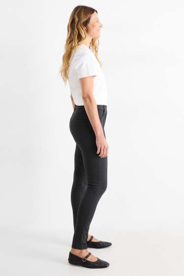 Dames - Legging - geruit - zwart / grijs