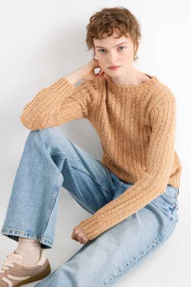 Dona - Jersei - trenat - marró clar