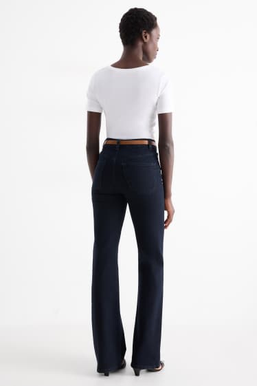 Donna - Jeans svasati con cintura - vita alta - LYCRA® - jeans blu scuro