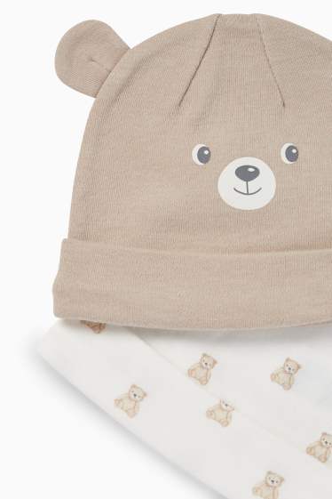 Unisex - Confezione da 2 - orsetto - berretto per neonati - bianco