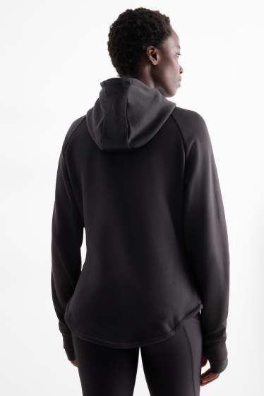 Femmes - Sweat zippé en molleton avec capuche - noir