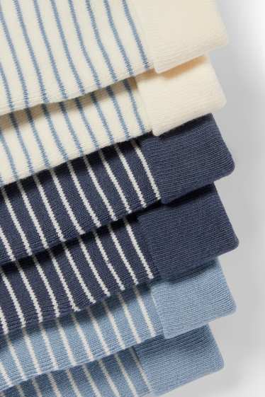 Baby: jongens - Set van 3 paar - newbornsokken - gestreept - crème wit