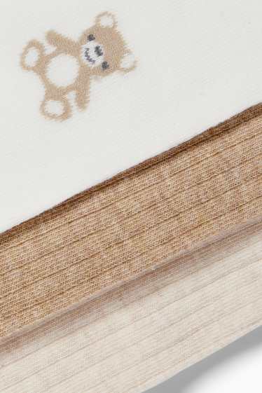 Baby Mädchen - Multipack 3er - Teddybär - Baby-Strumpfhose - hellbeige