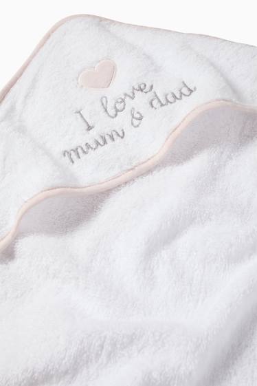 Baby Girls - Baby bath towel - white