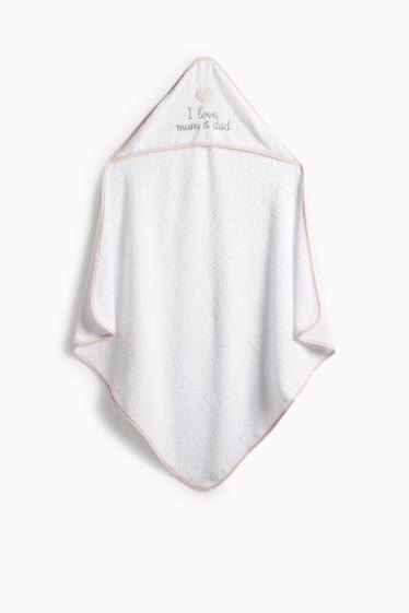Baby Girls - Baby bath towel - white