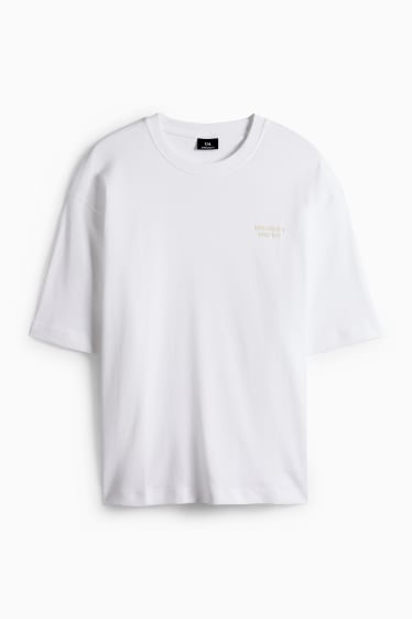 Home - Samarreta de màniga curta - oversized - blanc