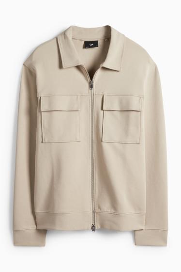 Men - Zip-through sweatshirt - beige