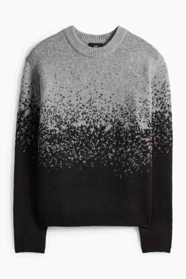 Pánské - Svetr - černá/šedá