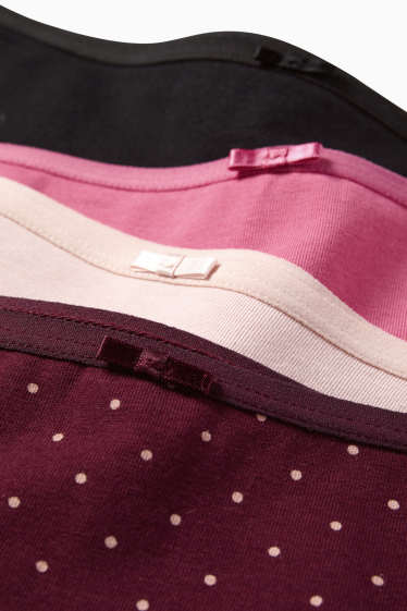 Damen - Multipack 4er - Hipster - dunkelrot