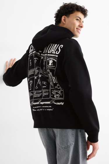 Uomo - Felpa con cappuccio oversize - nero