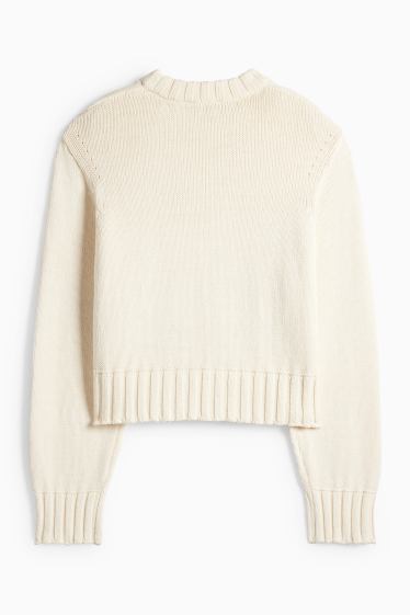Dámské - Svetr - krémově bílá