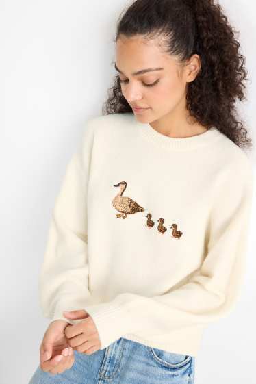 Femmes - Pull - crème