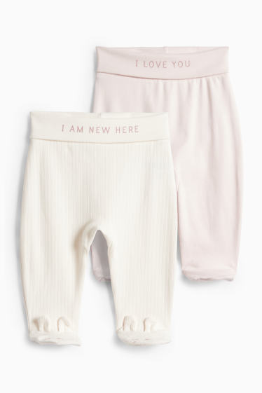 Baby Mädchen - Multipack 2er - Häschen - Baby-Pyjamahose - cremeweiss