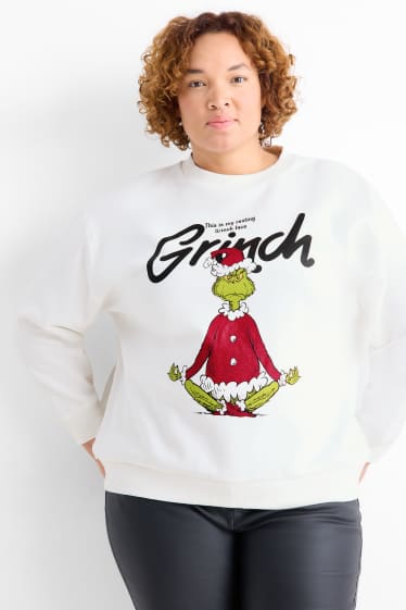Dames - Sweatshirt voor de kerst - De Grinch - wit