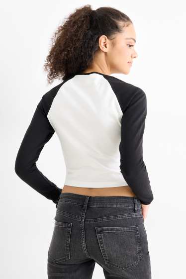 Femmes - Haut à manches longues court - regular fit - Stranger Things - blanc / noir