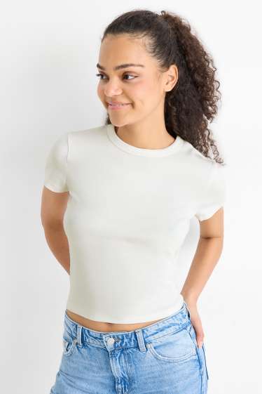 Damen - T-Shirt - Slim Fit - weiß