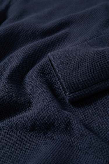 Kinderen: jongens - Trui - met structuur - donkerblauw