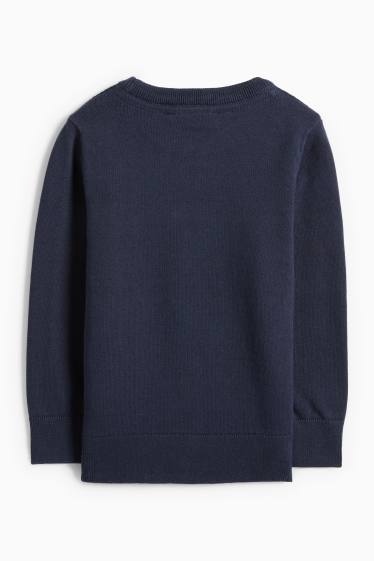 Kinderen: jongens - Trui - met structuur - donkerblauw