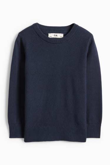 Kinderen: jongens - Trui - met structuur - donkerblauw
