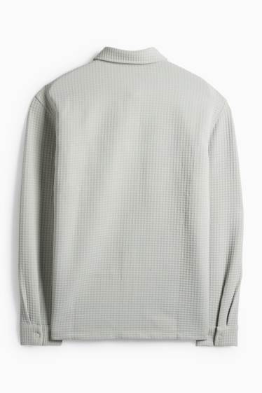 Pánské - Košile - relaxed fit - kent - strukturovaná - mátově zelená