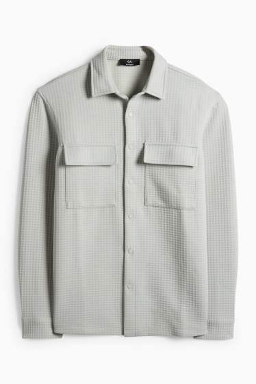 Pánské - Košile - relaxed fit - kent - strukturovaná - mátově zelená