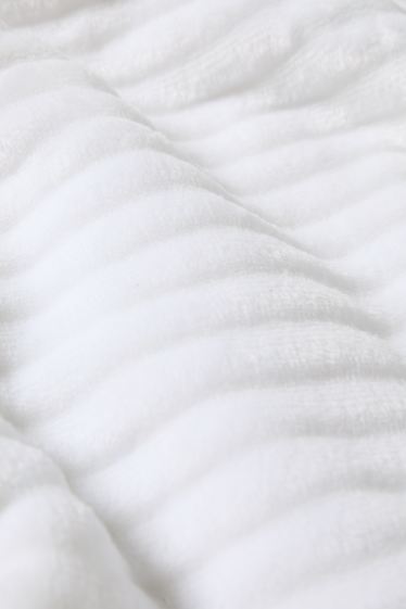 Bébés filles - Peignoir bébé avec capuche - finition côtelée - blanc