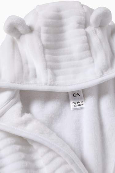 Bébés filles - Peignoir bébé avec capuche - finition côtelée - blanc