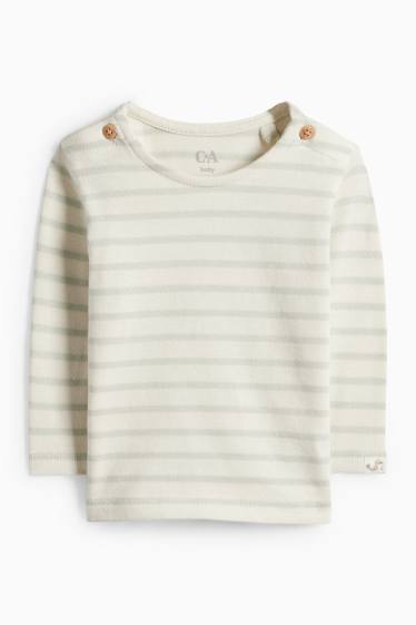 Unisex - Robbe - Baby-Langarmshirt - gestreift - cremeweiß