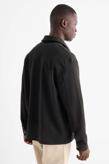 Herren - Hemdjacke - Relaxed Fit - Kent - schwarz