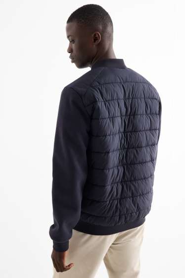 Pánské - Prošívaná bunda - tmavomodrá