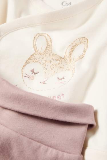 Baby Mädchen - Häschen - Erstlingsoutfit - 2 teilig - cremeweiß