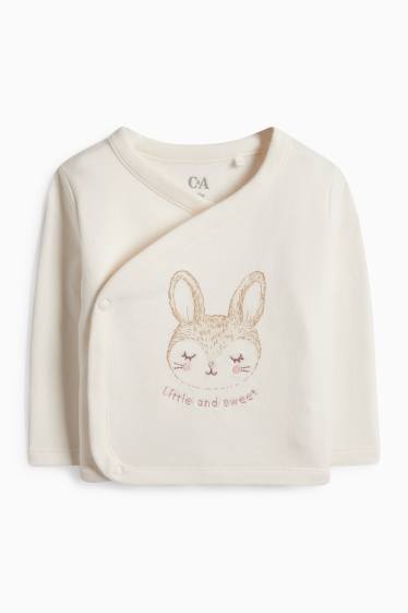 Baby Mädchen - Häschen - Erstlingsoutfit - 2 teilig - cremeweiß