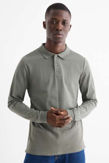 Hommes - Polo - slim fit - vert