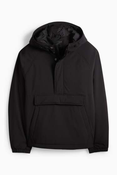 Men - Jacket with hood - lined - black