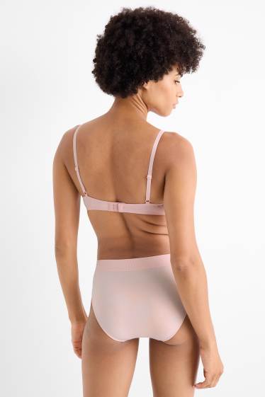 Dames - Set van 2 - BH met beugels - FULL COVERAGE - voorgevormd - roze / blauw