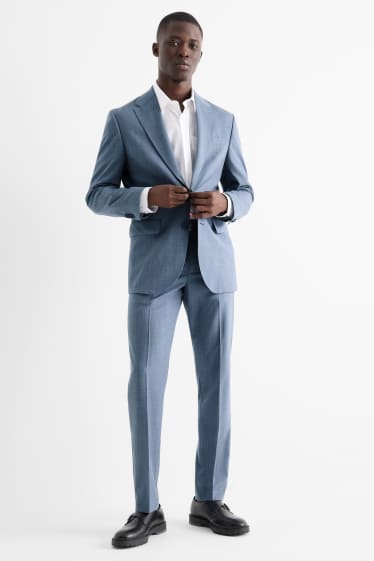 Uomo - Pantaloni di lana coordinabili - regular fit - blu